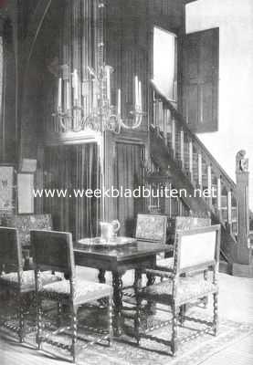 Noord-Holland, 1913, Muiden, In 't kasteel van Hooft. Het Muiderslot. In de gijzelkamer, ingericht als woonkamer van Hooft