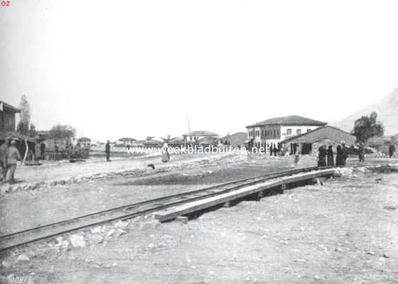 Montenegro, 1913, Oirpazoi, Het spoorwegstation te Oirpazoi in Montenegro