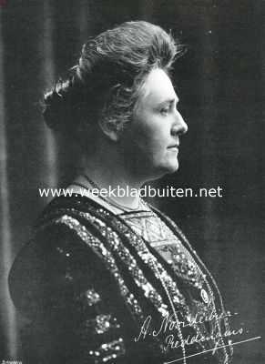 Nederland, 1913, Onbekend, Mevrouw A. Noordewier-Reddingius, onze groote sopraan-zangeres, die bij haar 25-jarig jubileum als concertzangeres l.l. Woensdag in het Concertgebouw is gehuldigd