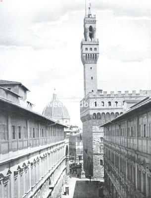 Itali, 1913, Florence, Florence. Gezicht uit de galerij der 