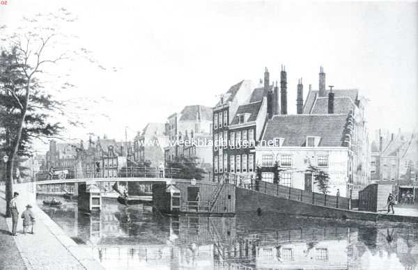 Noord-Holland, 1913, Amsterdam, De Leidsche Gracht bedreigd. De N.Z. Voorburgwal bij de Nieuwezijdskolk, voor de demping. Naar de gekleurde teekening van Ricke
