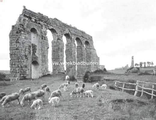 Itali, 1913, Onbekend, De Via Appia Antica bij Rome. Brokstukken van een aquaduct bij de Via Appia