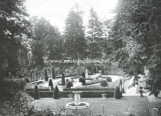 Noord-Brabant, 1914, Breda, Kasteel Bouvigne. Het Rosarium in den tuin van kasteel Bouvigne 1