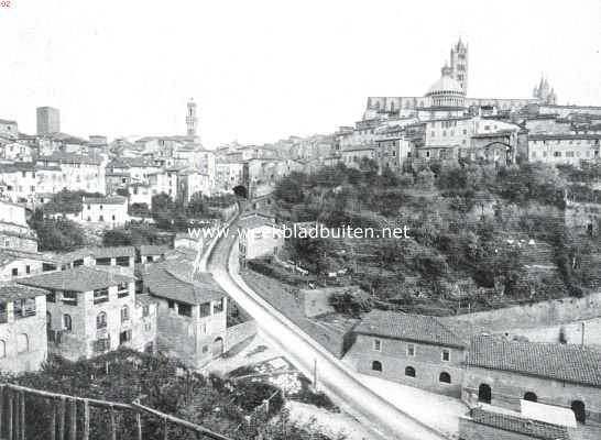 Itali, 1914, Siena, Siena, de droomstad. Siena van St. Dominicus gezien