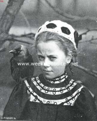 Nederland, 1914, Onbekend, Tamme kauw op den schouder van een meisje