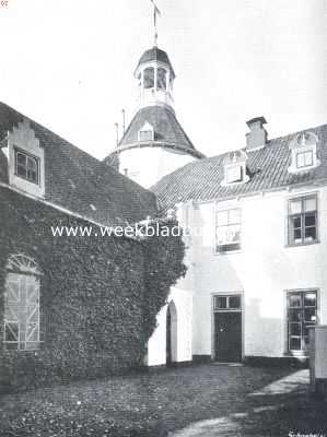 Gelderland, 1914, Terborg, Het kasteel Wisch. Hoek van de binnenplaats met toren