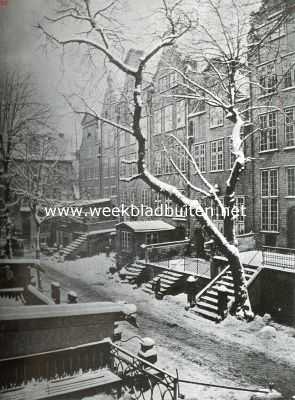 Polen, 1914, Gdansk, Winter in een gasse van oud-Danzig
