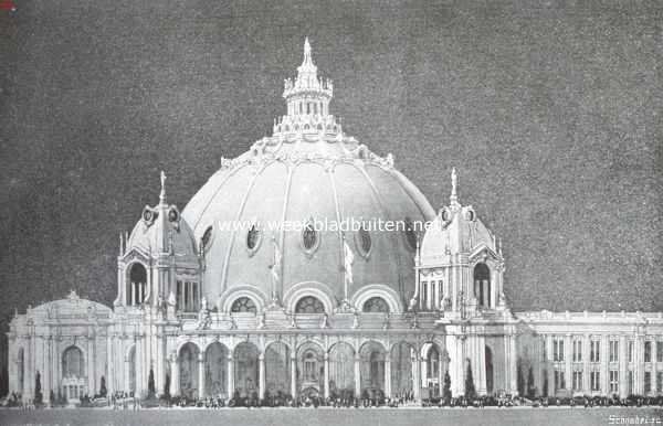 De Panamakanaal-tentoonstelling te San Francisco in 1905. Het feestgebouw