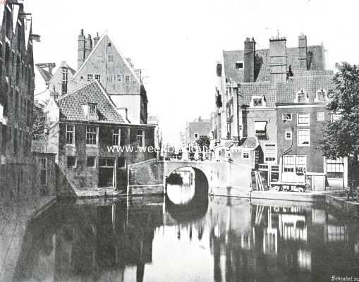 Het Rokin te Amsterdam II. De achterzijde van de Grimnessesluis (naar een foto van omstreeks 1865)