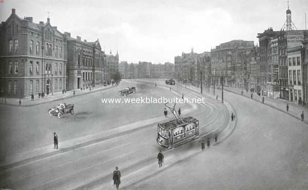 Noord-Holland, 1914, Amsterdam, Het Rokin te Amsterdam. Hetzelfde gedeelte van het Rokin, gedempt. De ijselijke droom van een minnaar van Amsterdam's stadsschoon