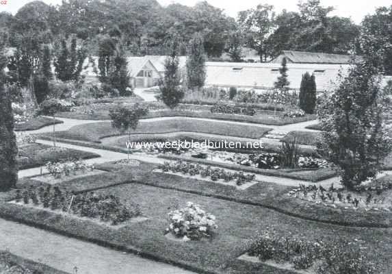 Drenthe, 1914, Frederiksoord, De tuin der Gerard-Adriaan-Van-Swieten-Tuinbouwschool te Frederiksoord. Perk- en waterplanten in den Franschen aanleg