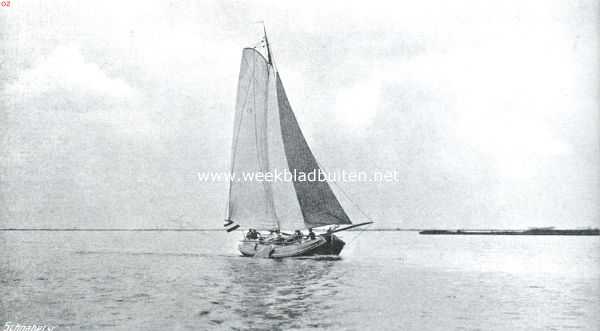 Friesland, 1914, Onbekend, Friesland's water. Rustige vaart op de Sneekermeer