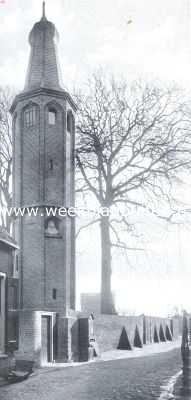 Gelderland, 1914, Harderwijk, Harderwijk. Torentje in het Academiestraatje, met borstbeeld van Linnaeus