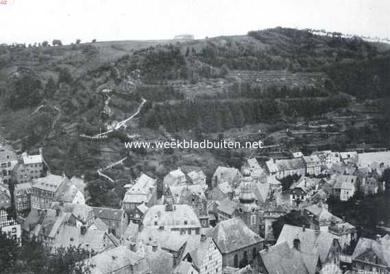 Duitsland, 1914, Monschau, Montjoie. De kern van het stadje