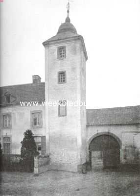 Limburg, 1914, Schimmert, Het Bkkenhfke te Schimmert. Toren met een der ingangen tot de binnenplaats der boerderij
