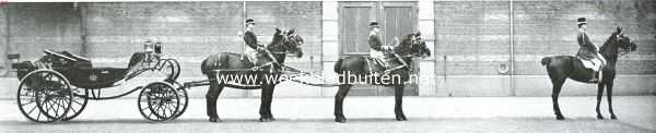 Zuid-Holland, 1914, Den Haag, De Koninklijke Stallen. Calche met vierspan a la Daumont