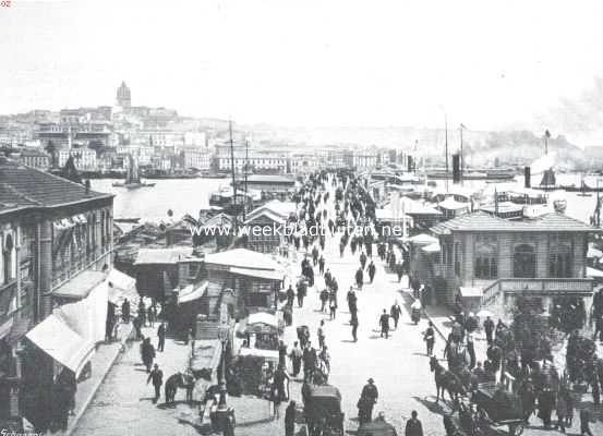 Turkije, 1915, Istanbul, De stad aan den Gouden Hoorn. De groote brug over den Gouden Hoorn van Stamboel naar Galata