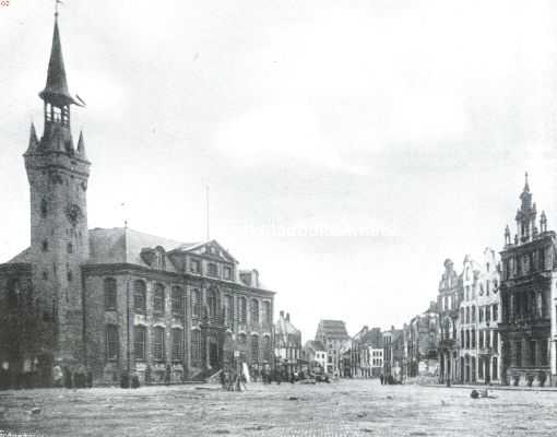Belgi, 1915, Lier, Het bij de beschieting van de stad Lier gespaarde stadhuis