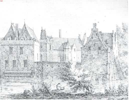 Utrecht, 1915, Breukelen, Het kasteel Nyenrode. Zuidzijde vr 1620. Naar een oude teekening, op het kasteel aanwezig