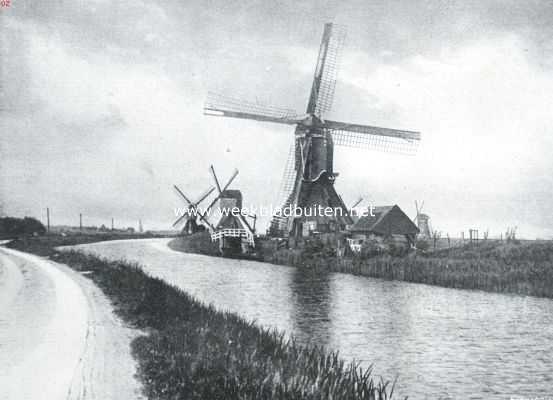Zuid-Holland, 1915, Onbekend, Een afscheid. De thans verdwenen molens aan de Vlist