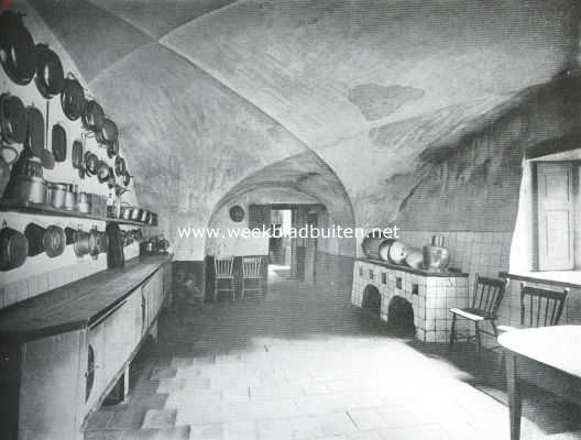 Noord-Brabant, 1915, Loon op Zand, Het kasteel van Loon-op-Zand. De keuken