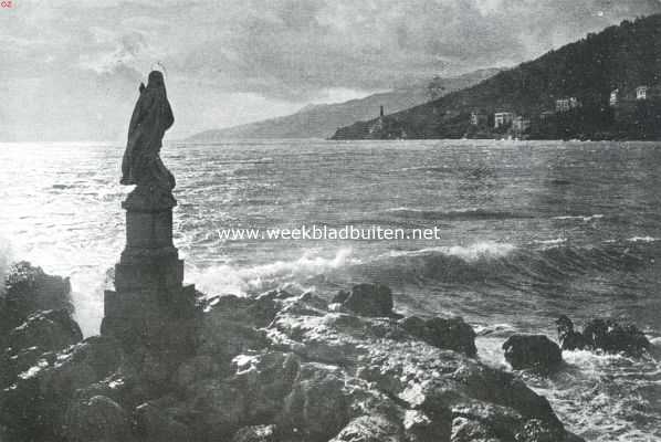 Kroati, 1915, Opatija, Italiaansche wensen. Istri: het madonnabeeld aan de Golf van Fiume bij Abazzia