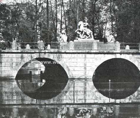 Polen, 1915, Warschau, Twee Poolsche koningssteden. Brug met monument voor den Poolschen koning Johan Sobieski te Warschau