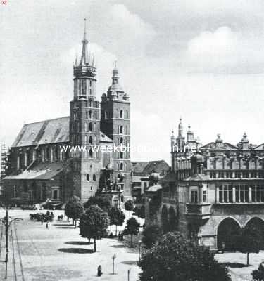 Polen, 1915, Krakw, Twee Poolsche koningssteden. Gezicht op de O.L. Vrouwekerk te Krakau