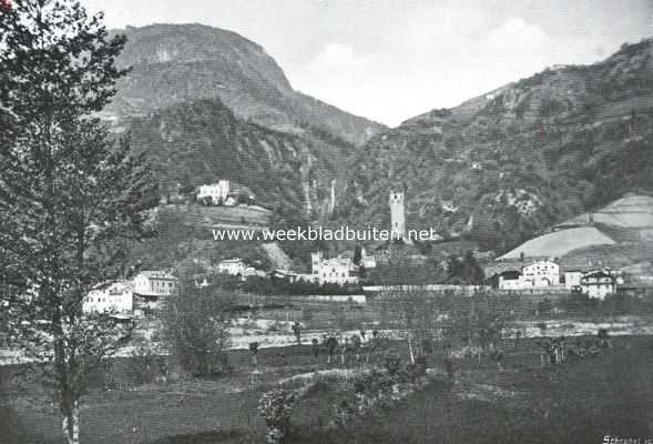 Itali, 1915, Bolzano, In Zuid Tirol Bozen-Gries. Het Talferdal bij Bozen, op den achtergrond de Guntschnaberg