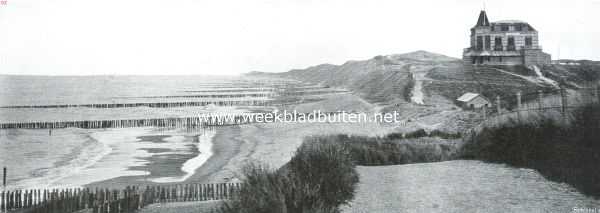 Zeeland, 1915, Domburg, Walchersche kasteelen en buitenplaatsen. Het Walchersche strand bij kasteel Westhove