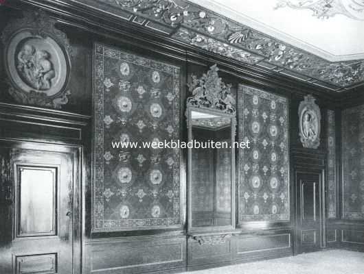 Zuid-Holland, 1915, Oegstgeest, Oud-Poelgeest. Wand van de eetzaal of drakenkamer