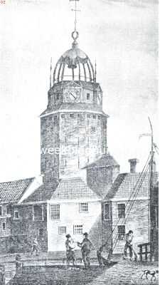 Amsterdamsche torens. De Haringpakkerstoren zooals deze er na 1815 uitzag
