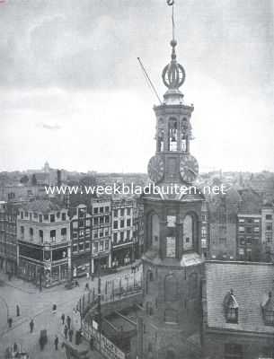 Noord-Holland, 1916, Amsterdam, Bij den Munttoren te Amsterdam, tijdens de verbreeding der Singelbrug