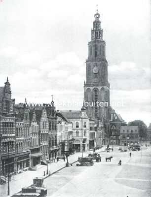 Groningen, 1916, Groningen, De Groote Markt met Martinitoren in Groningen