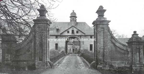 Limburg, 1916, Oud-Valkenburg, Het kasteel Chaloen. Slotbrug en voorpoort