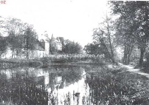 Ontwerp eener moderne schoonheidsleer voor den tuinaanleg. Een der vijvers van Robiano te Tervueren, en het kasteel van Robiano. Een ander voorbeeld van een regelmatig gevormden vijver. Het schilderachtige van dezen vijver is heel wat natuurlijker dan bij het 