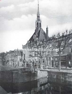 Zuid-Holland, 1916, Schoonhoven, Steenenburg met Stadhuis te Schoonhoven