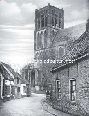 Zuid-Holland, 1916, Brielle, De St. Catharina-toren te Brielle, de eerste toren van welke, 344 jaar geleden, in deze landen de Geuzenvlag wapperde