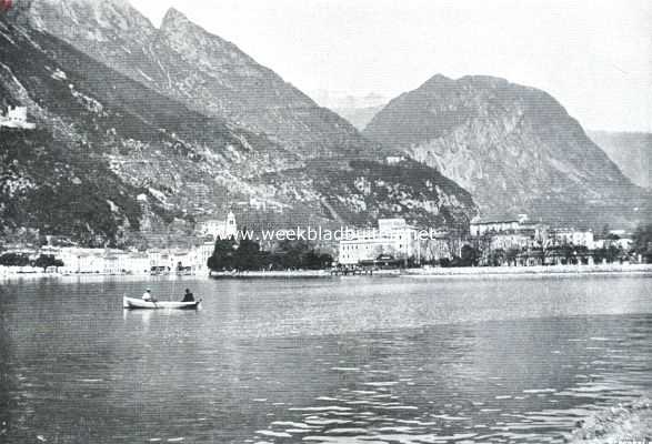 Itali, 1916, Riva, In Zuid-Tirol. Riva, gezien van het park van het Palace-Hotel