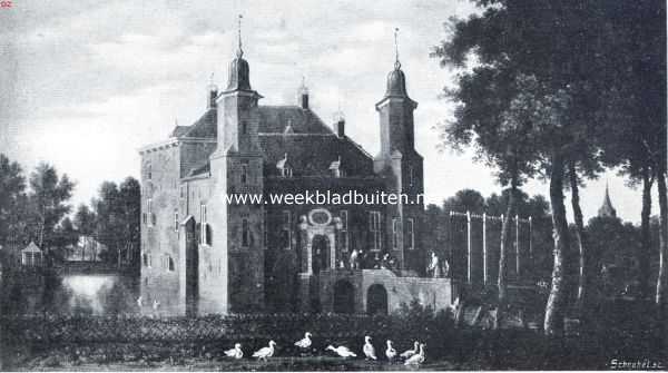 Utrecht, 1916, Linschoten, Het Huis te Linschoten. Na de verbouwing in de tweede helft der 17de eeuw. Naar de schilderij van een onbekenden meester