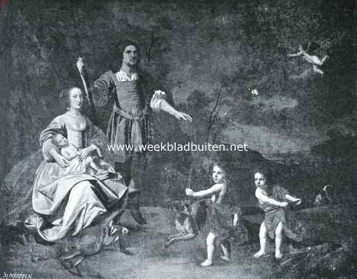Het Huis te Linschoten. Familiegroep, waarschijnlijk van Johan Strick van Linschoten en Christina Taets van Amerongen (einde zeventiende eeuw)