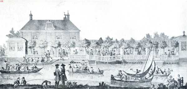 De Boerenwetering in verleden en toekomst. De herberg Stadlander aan den Boerenwetering. Naar een O.-I. inktteekening van Aartman, 1755. Sted. Arch. Amsterdam