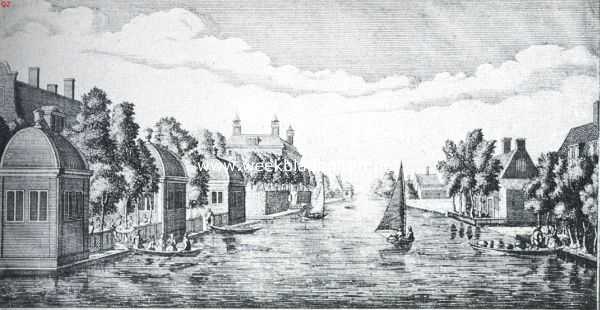 De Boerenwetering in verleden en toekomst. De Boerenwetering, gezien van Stadlander naar het zuiden. Naar een gravure van Abraham Rademaker, 18de eeuw. Sted. Arch. Amsterdam