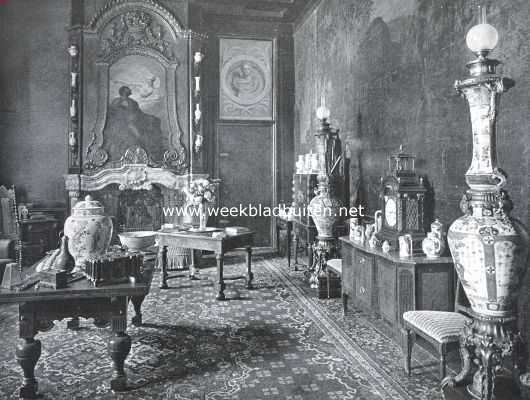 Overijssel, 1917, Heino, Het kasteel het Nijenhuis. Hoek van de rookkamer