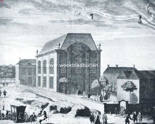 Twee oude Synagogen. De Portugeesche Synagoge te 's Gravenhage. Naar de ets van J.C. Philips