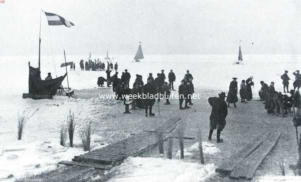 Noord-Holland, 1917, Monnikendam, De ijsvreugde op de Gouwzee bij Monnikendam