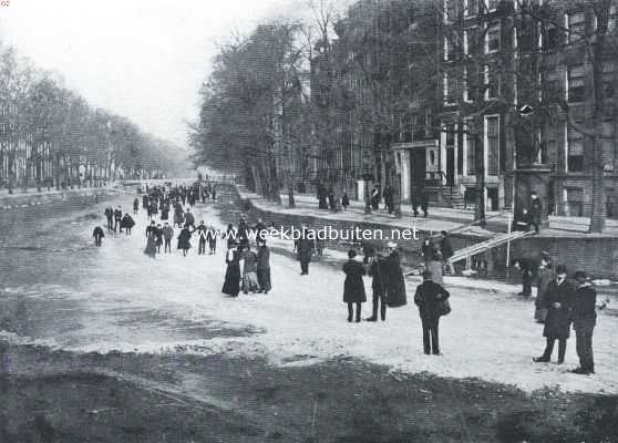 Noord-Holland, 1917, Amsterdam, De ijsvreugde op de Keizersgracht te Amsterdam