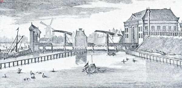 Amsterdamsche poorten. De Nieuwe Regulierspoort, gebouwd in 1655 aan het eind der Reguliers-Breestraat, in 1668 tot Waaggebouw ingericht en in 1874 gesloopt. Naar de prent in Wagenaar