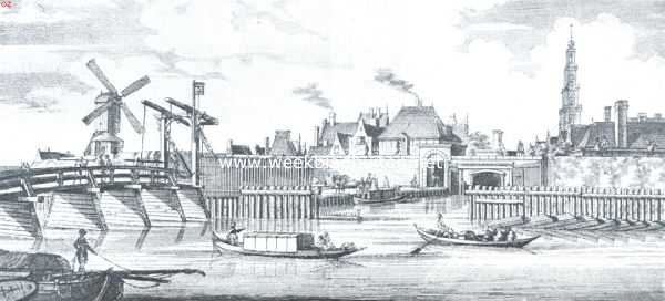 Amsterdamsche poorten. De Raampoort in de zeventiende eeuw. Naar de gravure uit Dapper