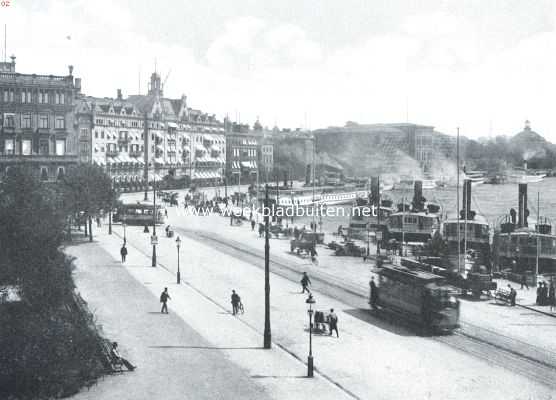 Zweden, 1917, Stockholm, Kijkjes in Zwedens's hoofdstad. Blasieholmshaven